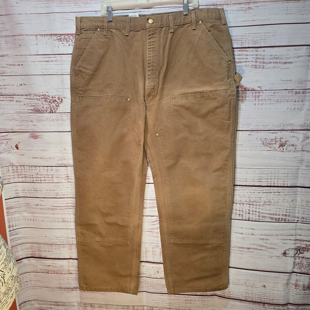 Carhartt Dungaree Fit Men's Work Pants Brown Size 44x34